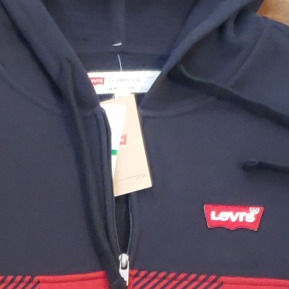 NWT- New Levi's Men's Quarter-Zip Plaid Hoodie - Picture 3 of 6